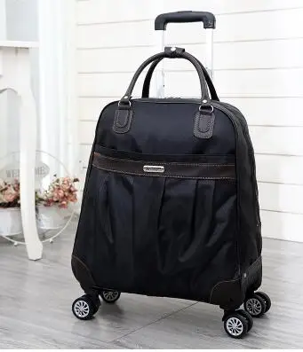 20 inch black Колесная сумка на колесиках, дорожная сумка для багажа, сумка для переноски на колесиках, дорожная сумка на колесиках, сумка для путешествий, сумка для багажа, чемодан - Цвет: 20 inch black