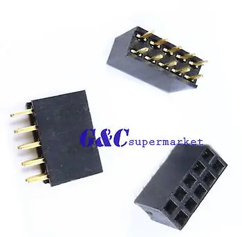 

50PCS 2X5 Pin 10P 2.54mm Double Row Female raight Header Pin rip diy electronics