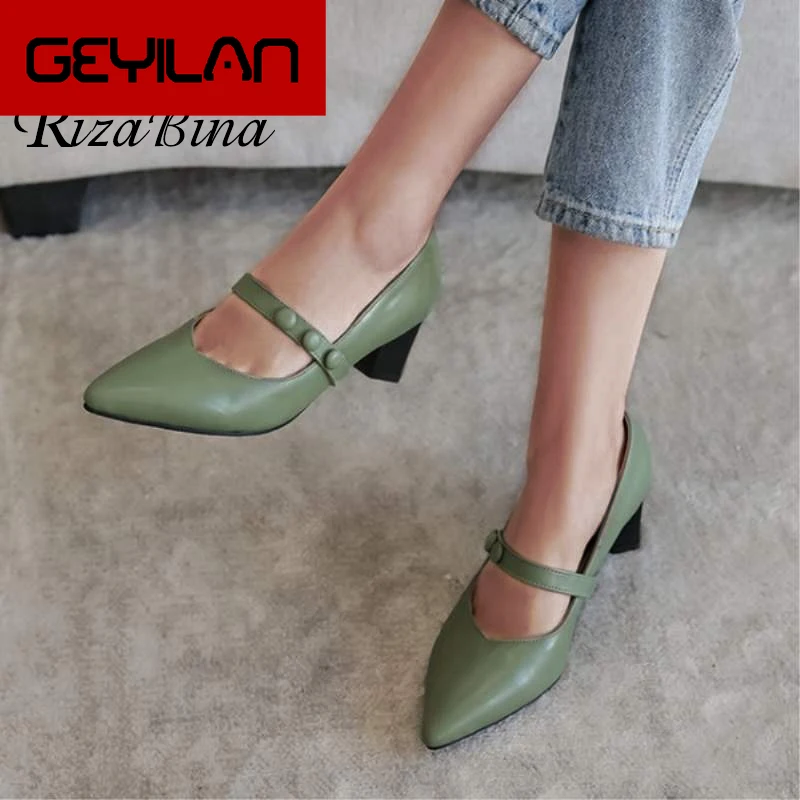

Office Work Ladies Pumps Shoes Fashion Belt Pointed Shoes Women Special Heels Pointed Toe Footwear Size 30-43