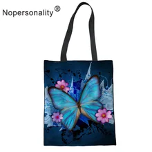 Женские холщовые сумки с принтом бабочки, Женская Повседневная Сумка-тоут, Женская ежедневная Сумка для покупок