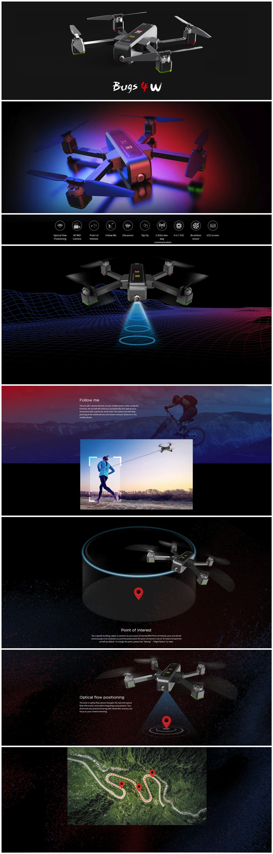 MJX Bugs 4 W 5G gps бесщеточный складной Дрон с wifi FPV 4K HD камерой 1,6 км 20 минут оптический поток RC Квадрокоптер
