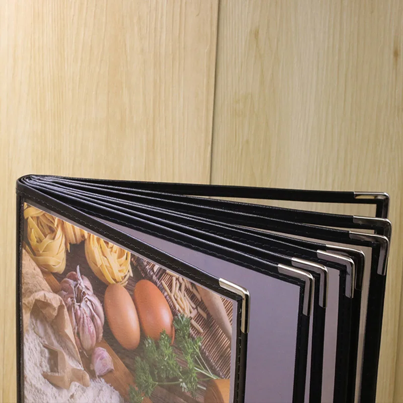 Promotion! Transparent Restaurant Menu Covers for A4 Size Book Style Cafe Bar 8 Pages 16 View