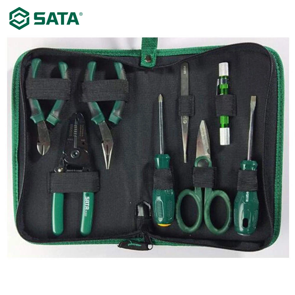 SATA 8 шт. электронный набор ручных инструментов отвертки диагональные плоскогубцы ремонтный инструмент сумка 03750
