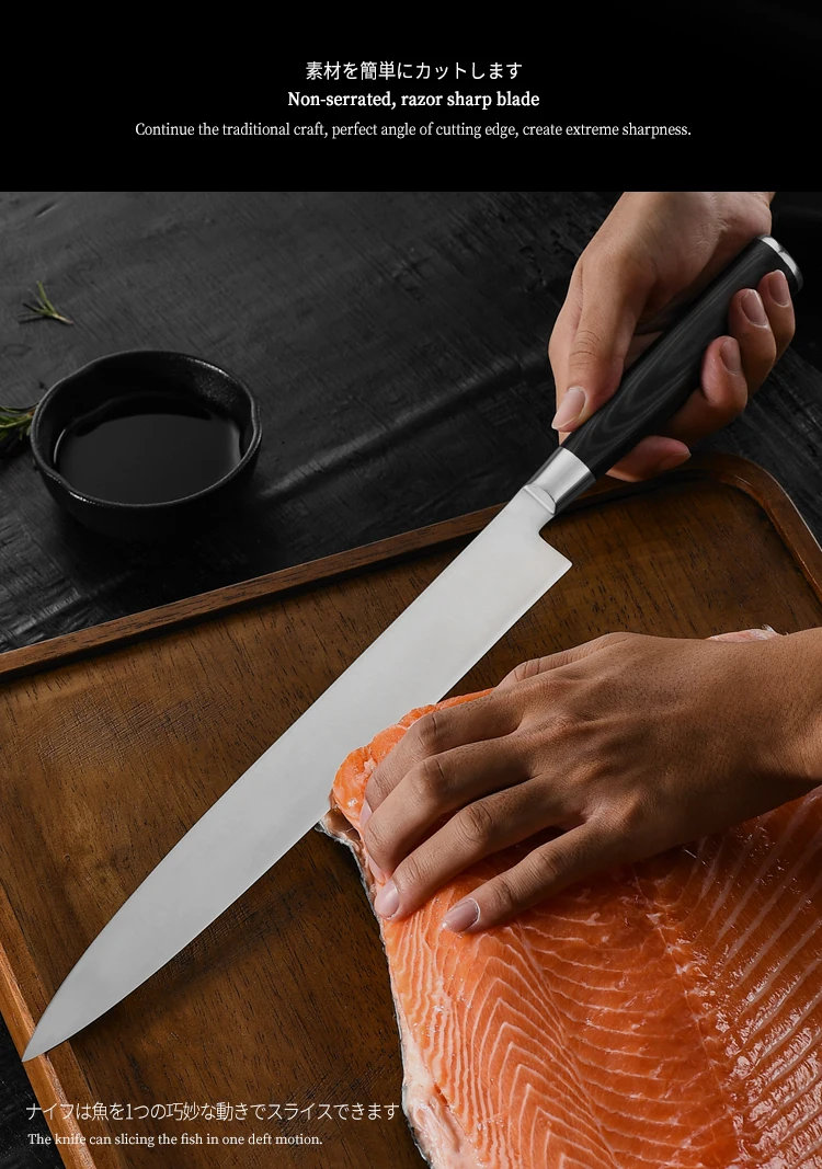 Японский Рыба суши Kinfe 5Cr15 сталь янагиба нарезки шеф-повара кухонный нож Deba филе острый Кливер лосось сашими ножи