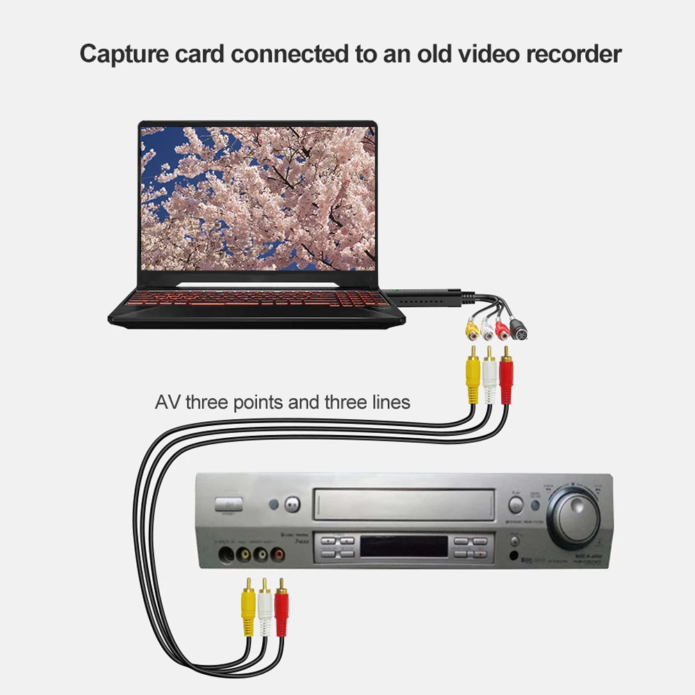 Преобразователь VHS в цифровой USB 2 0 видеопреобразователь карта захвата аудио Box VCR
