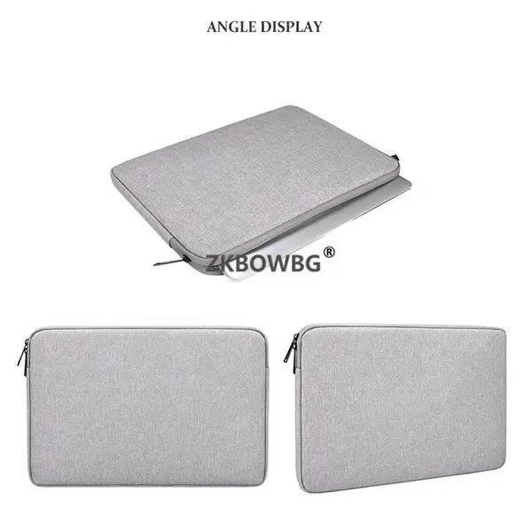 Сумка на молнии, чехол для CHUWI AeroBook, 13,3 дюймов, водонепроницаемая сумка для ноутбука Dell Inspiron 15 XPS 15,6 13,3 14 15,4'' - Цвет: Light Gray