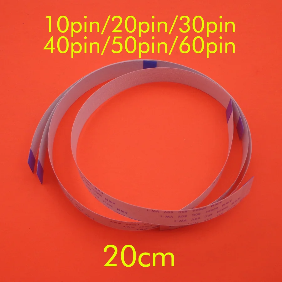 2 шт. FFC/FPC плоский гибкий кабель 10Pin 20Pin 30Pin 40Pin 50Pin 60Pin Тип A/B 0 5 мм Шаг AWM VW 1 20624 80C 60V Длина 20 см/200 мм|Компьютерные