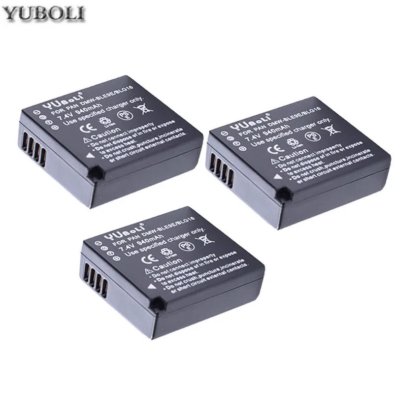 DMW-BLG10 DMW BLG10E BLE9E BLG10 Аккумулятор для камеры+ двойное зарядное устройство для Panasonic Lumix DMC GF6 GX7 GF3 GF5 DMW BLE9 BLG10 - Цвет: 3battery
