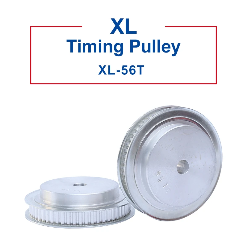 

1 piece XL-56T Timing Pulley Aluminum Material Belt Pulley Process Hole 12 mm Slot Width 11 mm Match With XL-10 mm Timing Belt