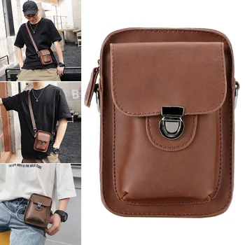 

Mens PU Leather Waist Fanny Bags Chest Shoulder Bag Crossbody Satchel Pack for Outdoor XR-Hot
