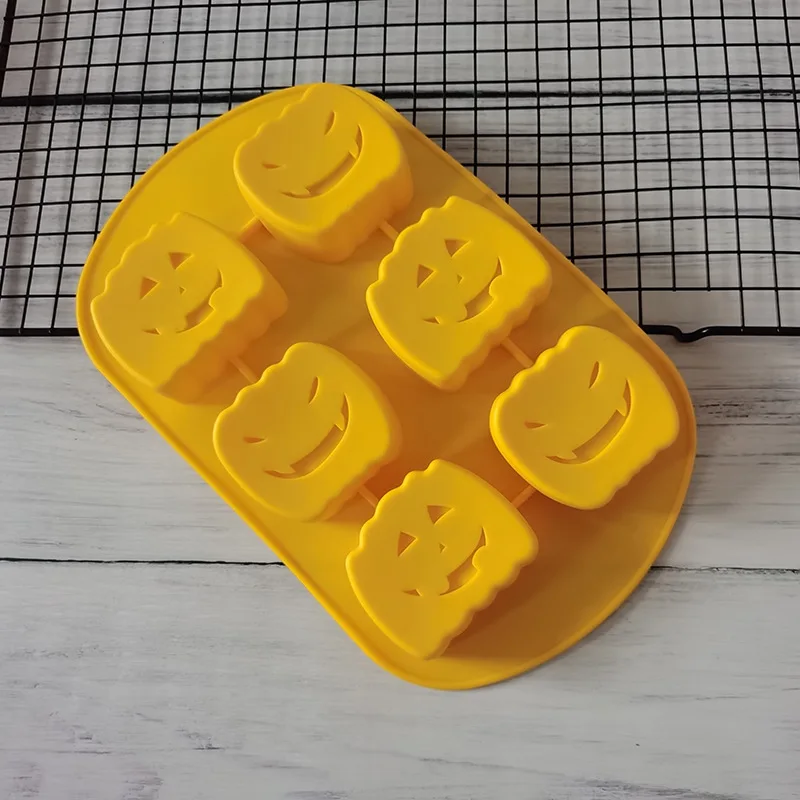 

6 Cavities Pumpkin Shape Silicone Soap Mould Cupcake Candy Fondant Mold Silicone Bakeware Chocolate Cake Decoration