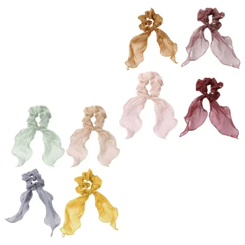 

8Pcs Elastic Ribbon Hair Rings Fresh Style Mesh Hair Ties Women Hair Accessories
