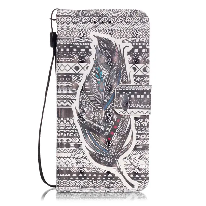 Deevolpo чехол для samsung Galaxy S7 S6 край S5 S4 J3 J5 A3 A5 G360 G530 G9300 G9250 G9200 Роскошный кожаный чехол-портмоне с откидной крышкой D03E - Цвет: Tribal Feathers
