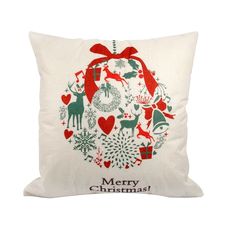 Cushion cover 23 Navidad Рождественский чехол для подушки с рождественским декором для дома рождественские украшения олень Санта Клаус счастливый год - Цвет: Cushion cover 23