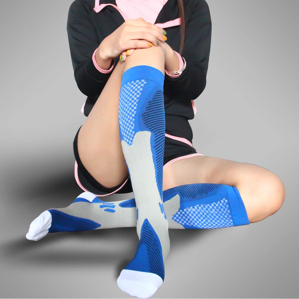 Moda Socmark, женские и мужские компрессионные чулки, удобные, рельефные, мягкие, для поддержки ног, тянущиеся, воздухопроницаемые чулки