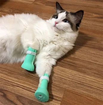 

Pet Silicon Nail Protector /Cat Nail Silicone Caps/4pcs Cat Foot Cover Protection Cutting Nails Anti Scratch Grooming Pet Bath