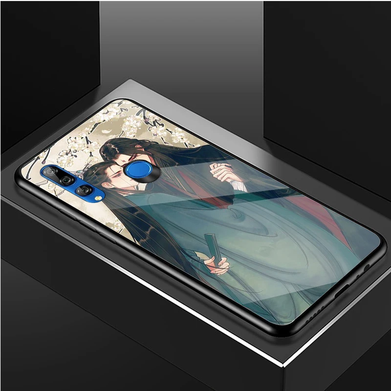 Tian Guan Ci Fu black Tempered Glass Phone Case For Huawei honor 8X 9 10i 20i 20Lite 20Pro 30 Pro Cover Shell silicone case for huawei phone