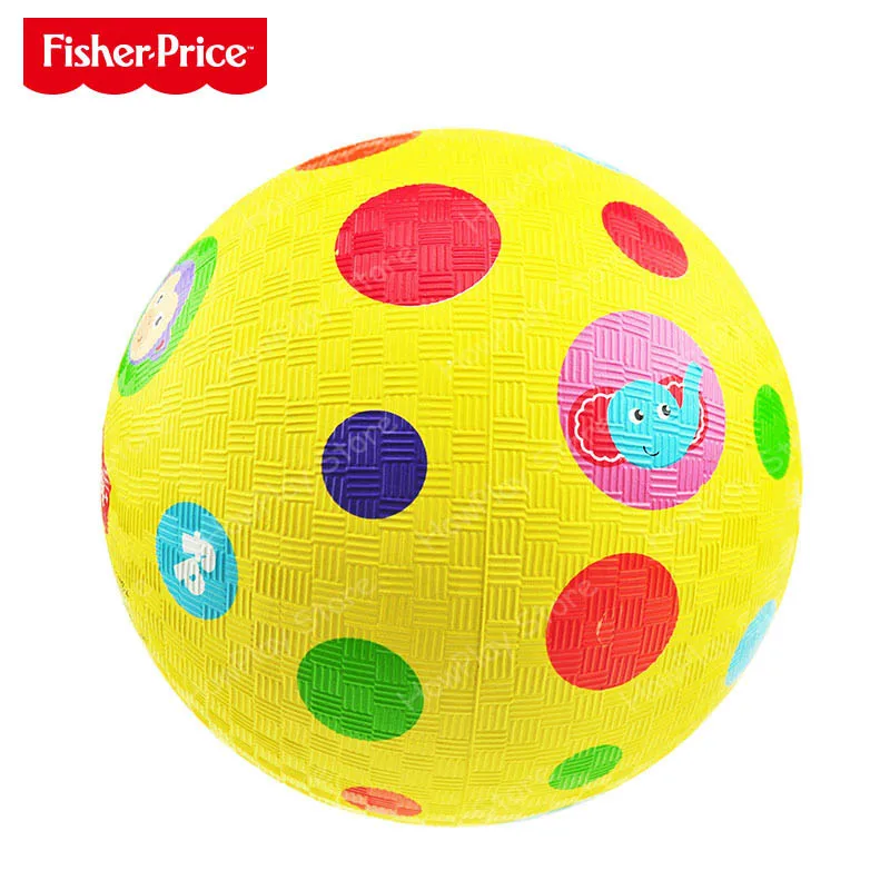 Fisher-Price детские игрушечные мячи Баскетбол мультфильм животных 7 дюймов резиновый надувной мяч детский мяч детские развивающие игрушки для детей - Цвет: F0515-dot