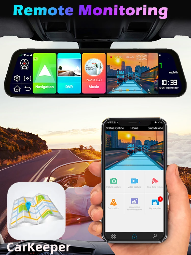 ѱ ڵ ̷ ADAS DVR, ȵ̵ GPS ׺̼, FHD 1080P  ڴ,   , 24 ð , 10 ġ, 4G