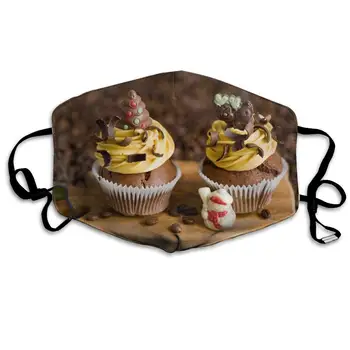 

Mouth Mask Two Delicious Little Cakes Print Masks - Breathable Adjustable Windproof Mouth-Muffle, Camping Running for Women and