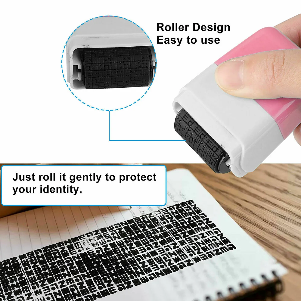 stamps for cards and scrapbooking Security Stamp Roller Privacy Seal Roller Type Cover Eliminator Seal Portable Self-Inking Identity Theft Protection Roller Stamp best clear stamps