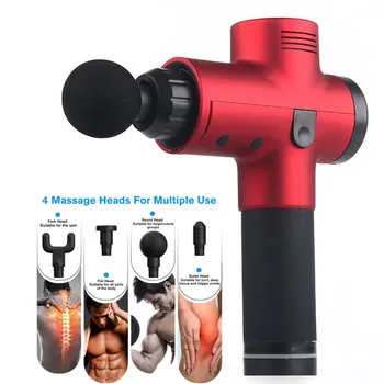 

3200r/min Muscle Massage Gun 4 Heads Sport Therapy Three-speed switch body Relaxation Pain Relief Slimming Shaping Massager
