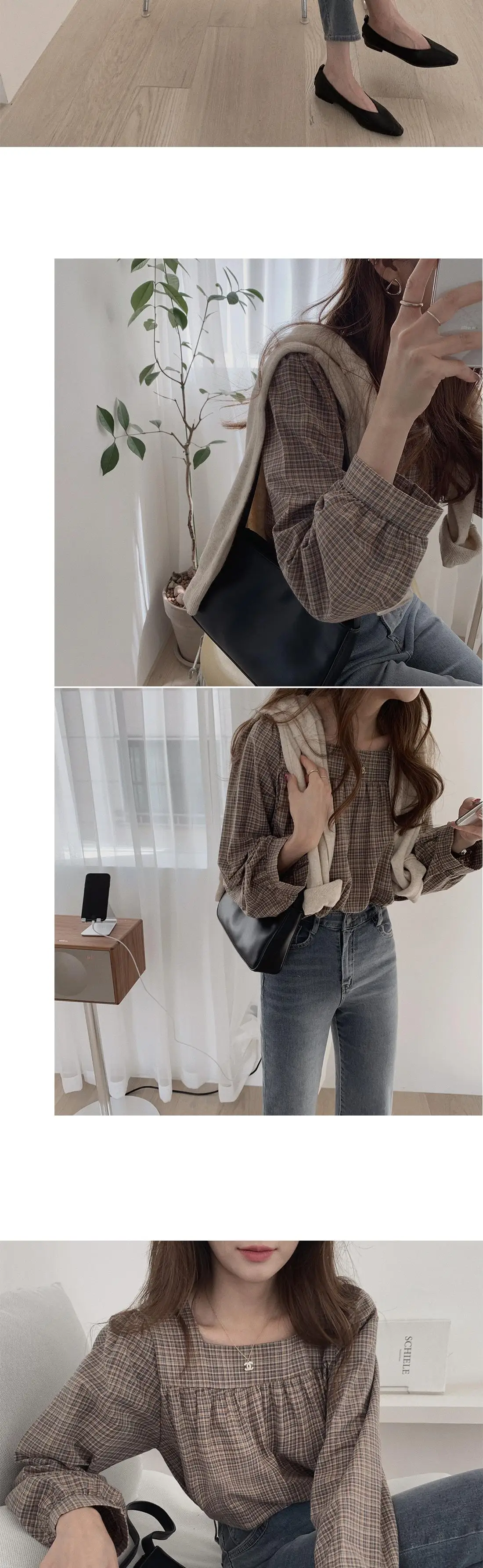 Plaid New Womens Blouses Summer Tops Femme Casual Women Shirt Long Sleeve Cotton Girls women Blouse New Blusas Solid Loose