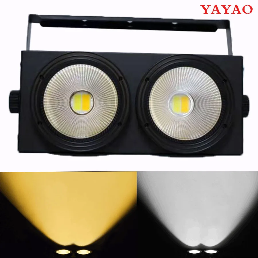 2 глаза 2x100 Вт LED COB DMX сценический эффект Блиндер Свет холодный и теплый белый