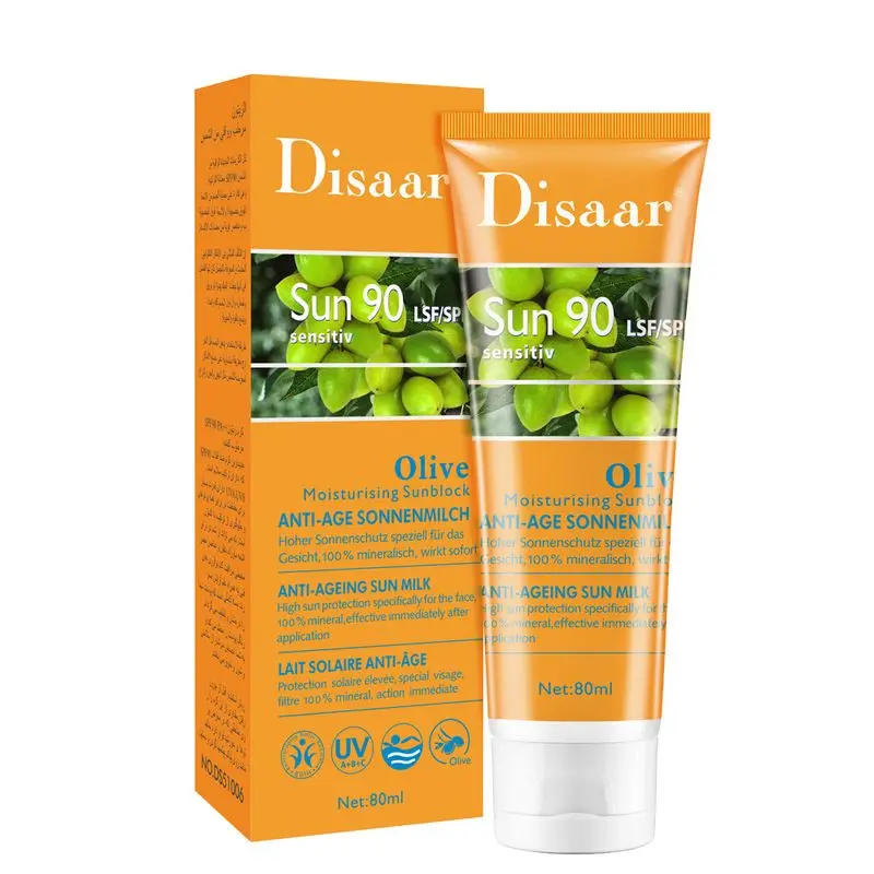 Disaar SPF60 +/90 + оливковый солнцезащитный крем для лица отбеливающий увлажняющий