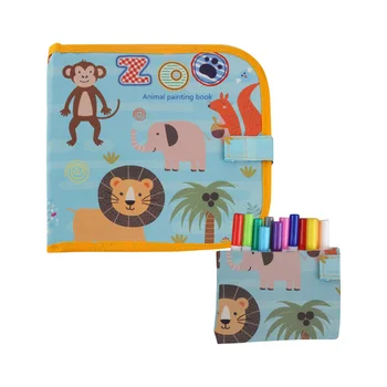 

Water Coloring Painting Book Animal Activity Reusable Wiping Seamless Portable Picture Book for Kids NSV775