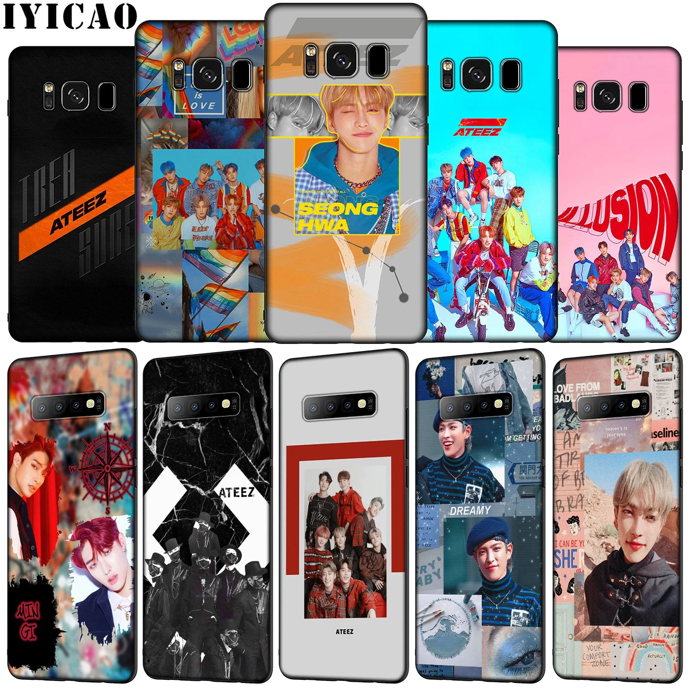 ورق حائط للمطبخ KPOP ATEEZ LOGO coque en Silicone souple pour Samsung Galaxy S20 ...