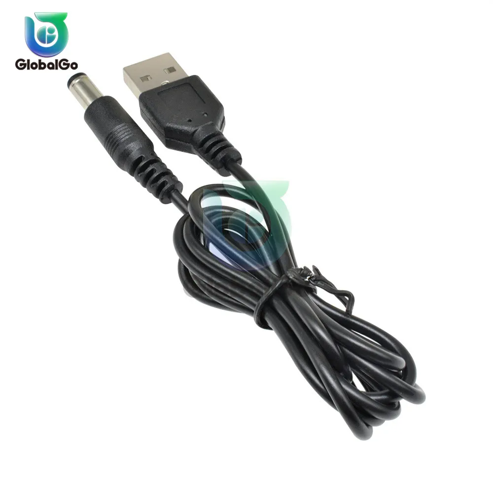 USB 2.0 для питания постоянного тока Разъем адаптер кабель 5,5 мм X2,1мм 5,5X2,1 0,8M Мини USB Кабельная линия Шнур питания Конверсионная линия Зарядная линия