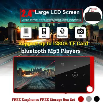 

2.4 inches Screen bluetooth Portable MP3 MP 4 Players FM Radio E-book Voice Recorder Audio Video HiFi Music Player With Earphone
