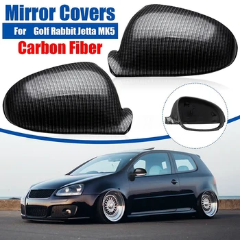 

Side Wind Door Wing Carbon Fiber Rearview Mirror Cover Cap For Golf Rabbit Jetta MK5 2006-2009(Pair)