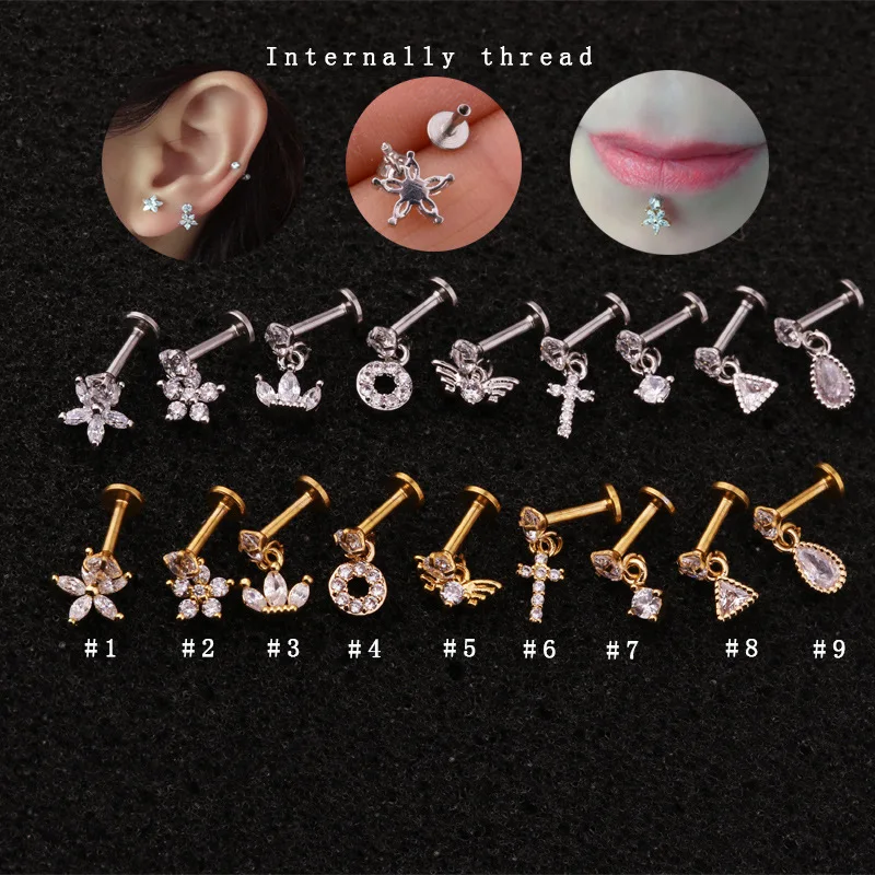 Серьга для пирсинга Labret ушной хрящ козелка губ 16 г | Украшения и аксессуары