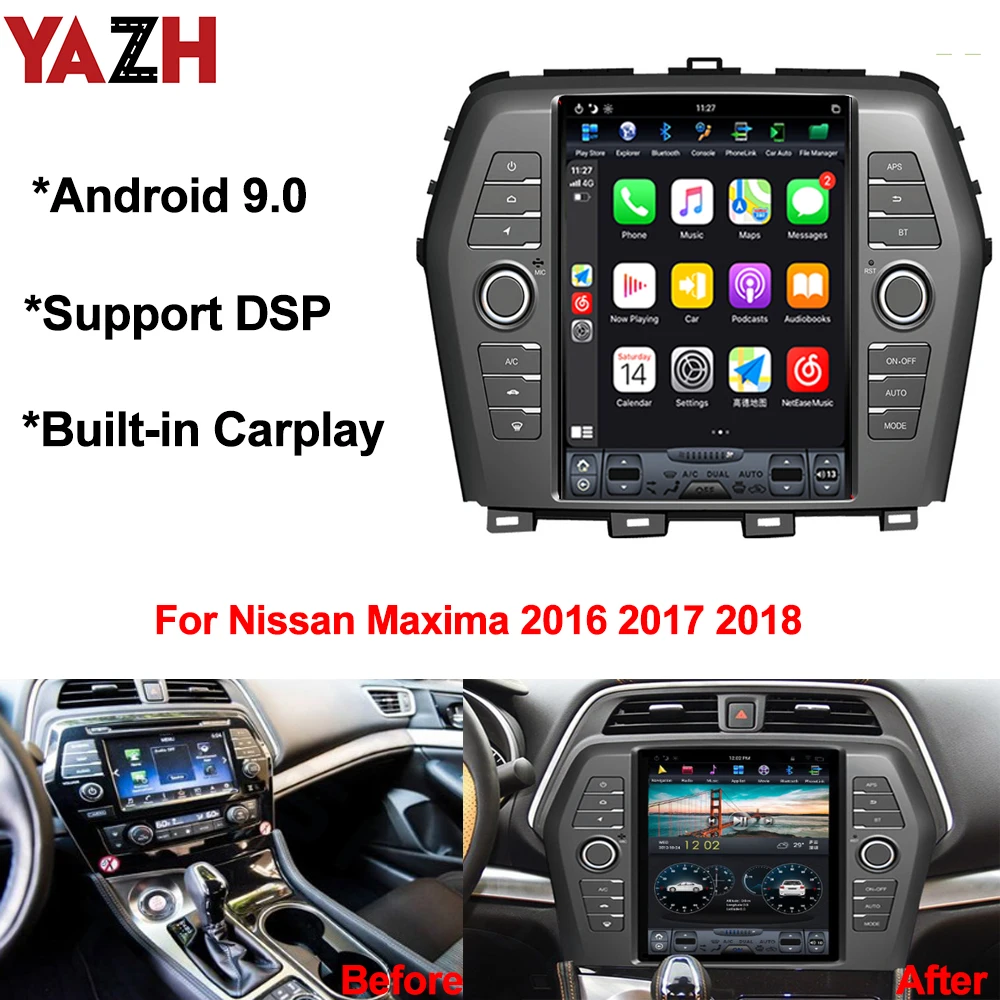 Автомобильное головное устройство YAZH Android 9 0 PX6 радио для Nissan Maxima 2016 2017 2018 с 10 4