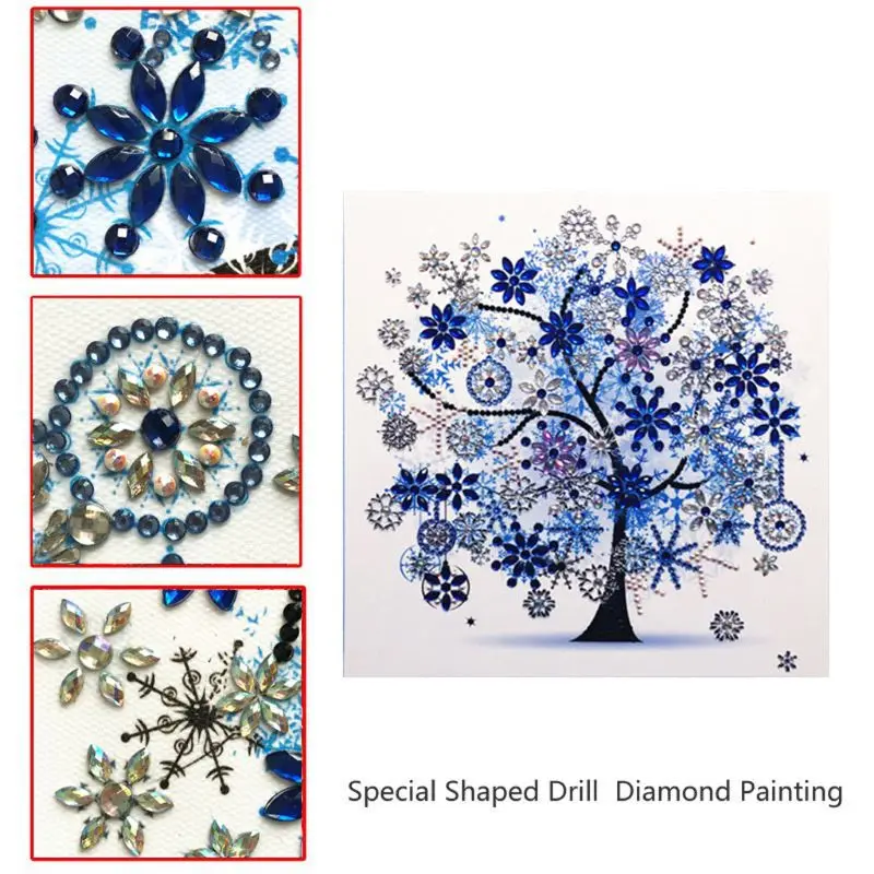 

Winter Flower Tree 5D Special Shaped Diamond Painting Embroidery Needlework Rhinestone Crystal Cross Crafts Stitch Kit DIY
