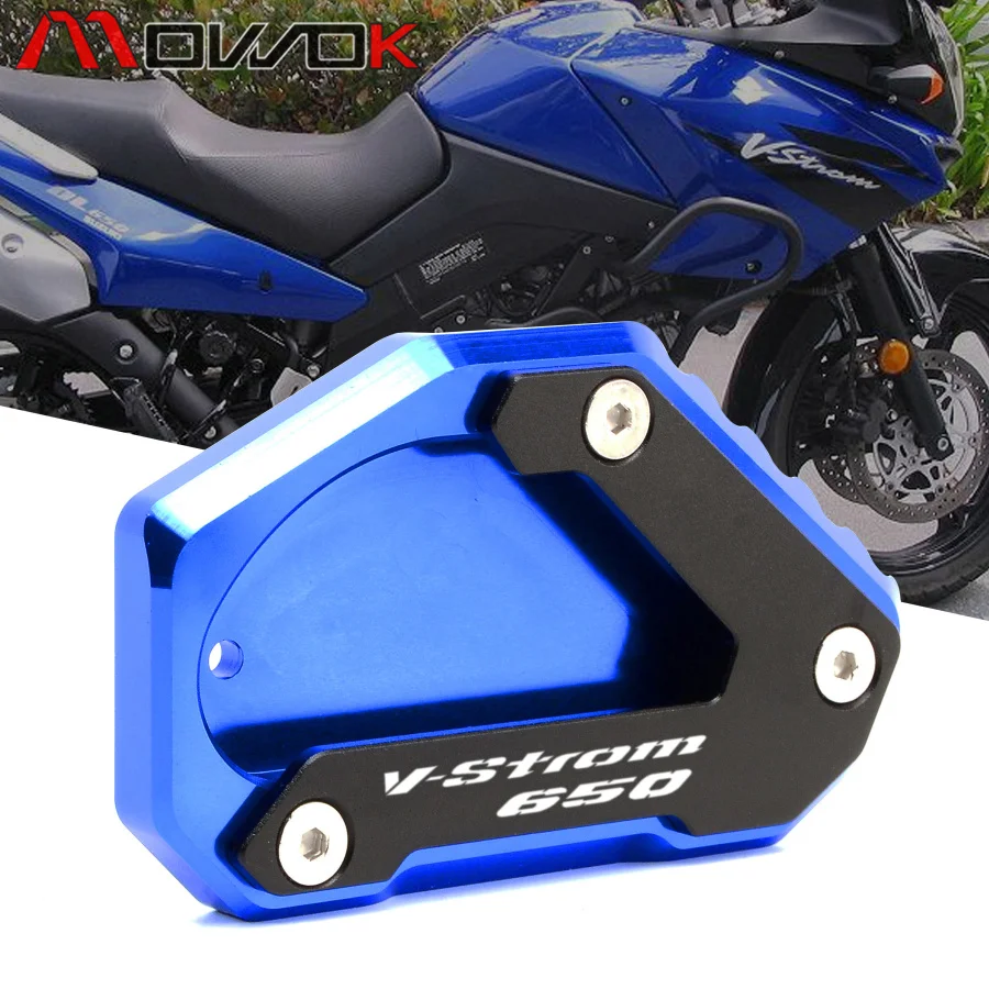 

New For SUZUKI V-Strom V-STROM 650 DL 650 2012-2017 2018 2019 CNC Motorcycle Kickstand Extension Plate Side Stand Enlarge Pad