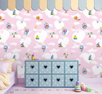 

nice and cheap wallpaper hello kitty vinyl self-adhesive wallpaper peel off and stick for kids room decoration