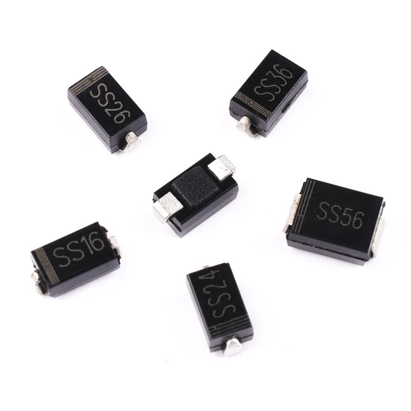 100 шт SMA Schottky диод выпрямитель (1N4007) M7 SS14 SS16 SS24 SS26 SS34 SS36 SS54 SS56 SS110 SS210 SS510