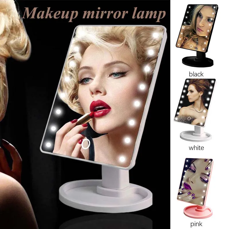 16 светодиодный, портативное, светящееся, увеличительное, светодиодный, настольное зеркало, лампа для макияжа, зеркала для ванной