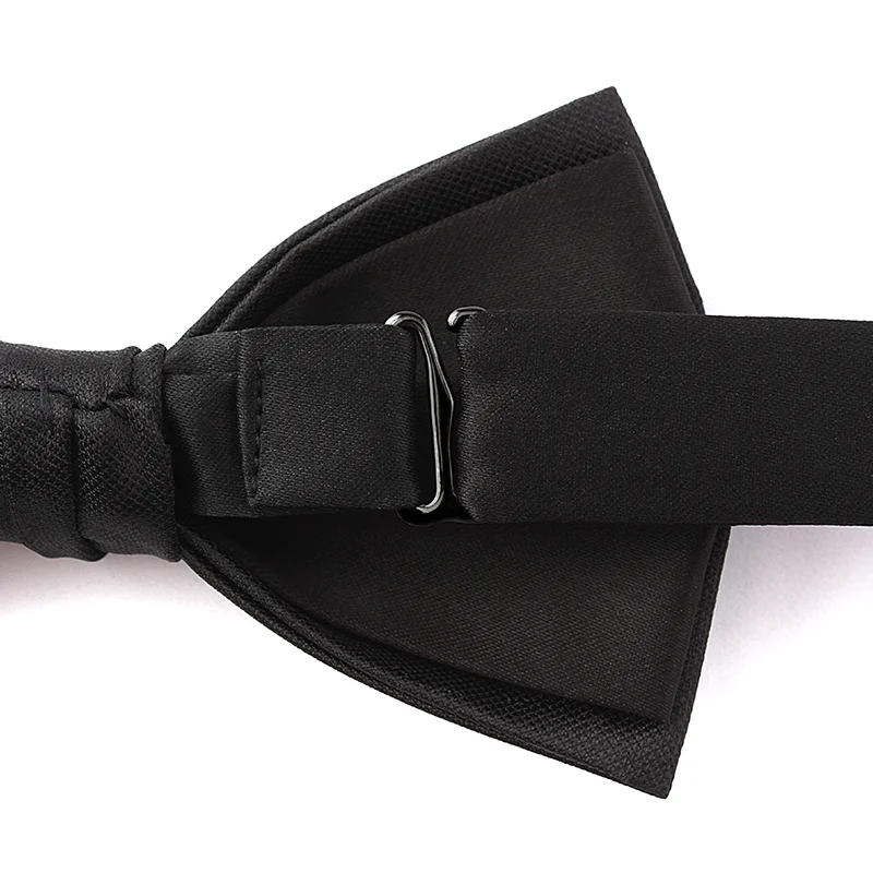Новая мода Для мужчин с бантом Галстуки Для Свадьба двойная ткань черный галстук-бабочка, Клубная жених галстук-бабочка с подарочной коробкой