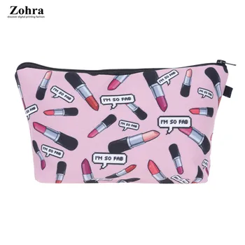 

Zohra Europe And America Origional Lipstick Cosmetic Bag 3D Digital Printing Cartoon Foundation Clutch Bag Storage Bag Wash Bag