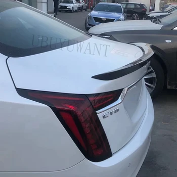 

For Cadillac CT6 2019 ABS Plastic Fake Carbon Fiber Exterior Rear Spoiler Tail Trunk Boot Wing Decoration Car Styling
