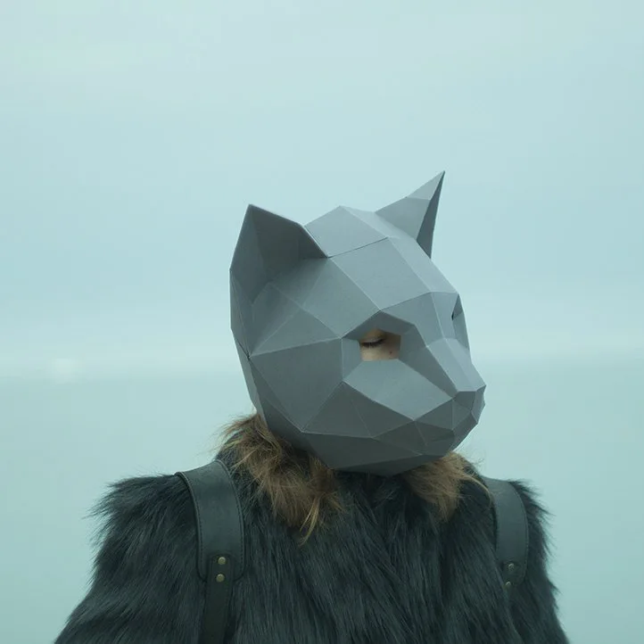 

Cat DIY Mask Party Cosplay Christmas Costume Adult Children Cardboard Breathable Halloween ricky Funny Masks