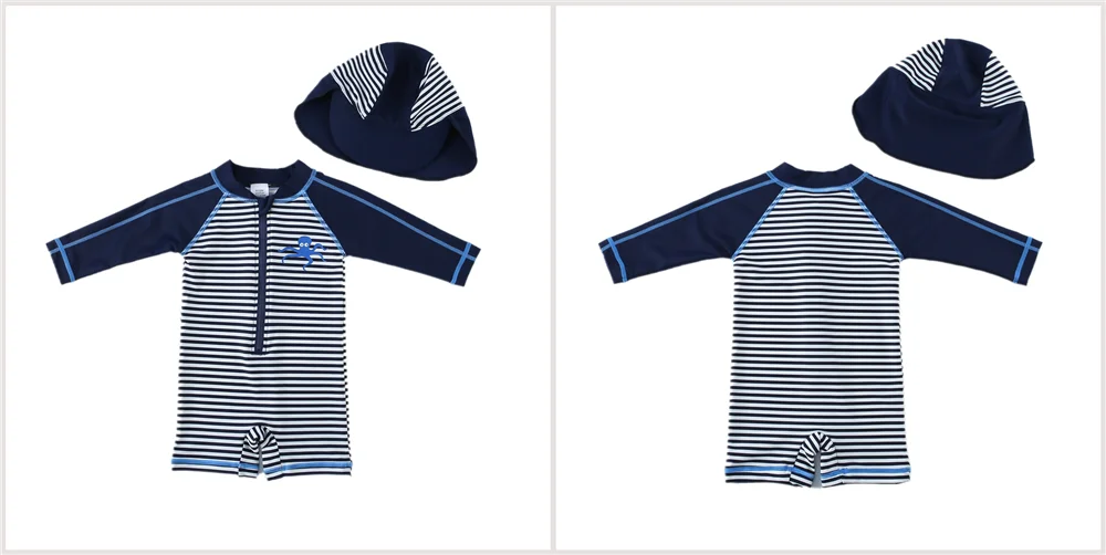 Maillot De Bain Une Pièce Garçon Avec Bonnet - Imprimé Araignée, Manches Courtes, UPF 50+ | Taille 3 à 9 Ans