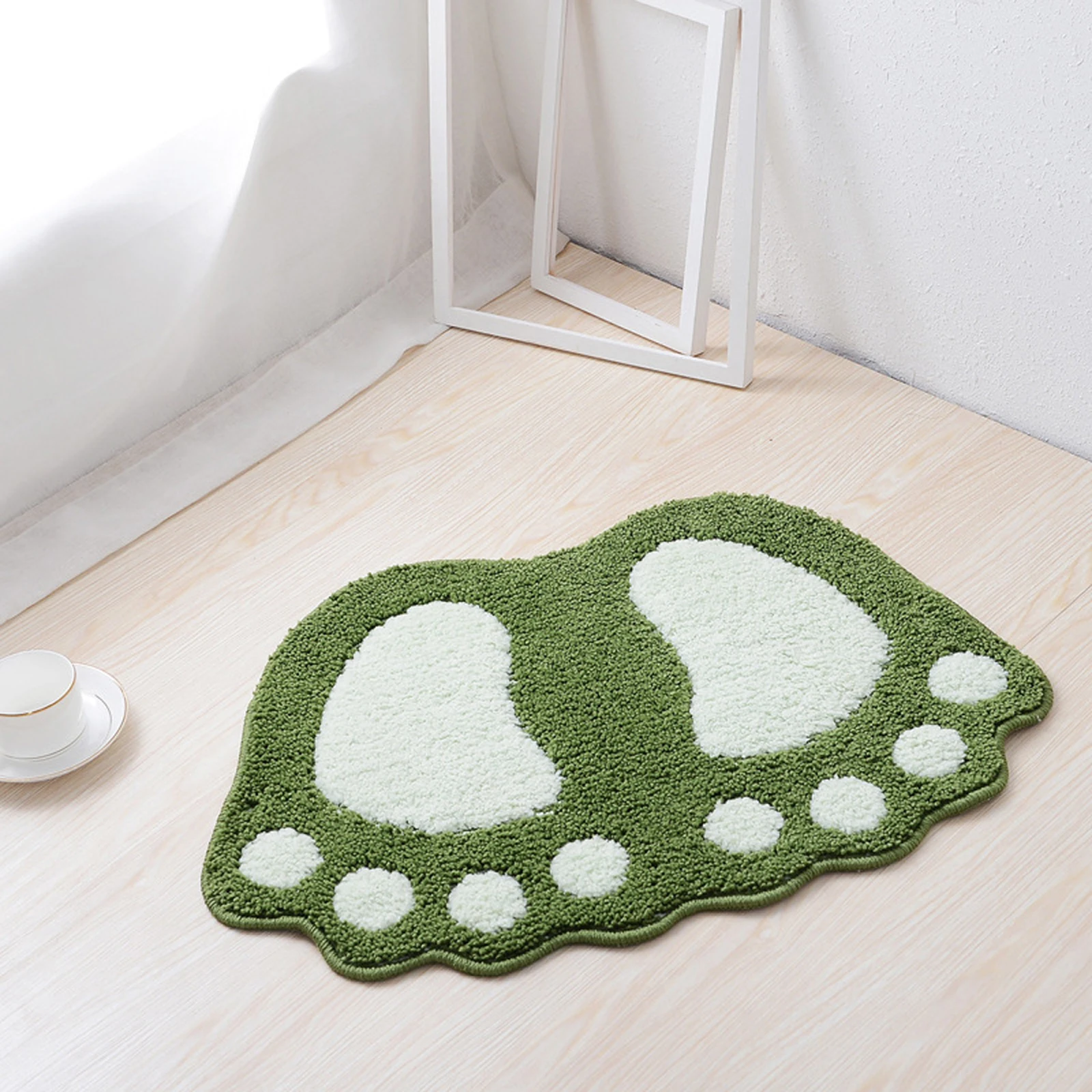1pc Bear Claw Shape Carpet, Simple Style Polyester Fiber Flannel Anti-slip Water  Absorbent Rug For Bathroom, Toilet, Living Room, Home Use