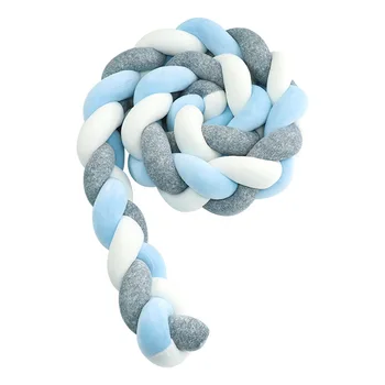 

1M/3M/4M Baby Bumper Bed Braid Knot Pillow Cushion Bumper for Infant Crib Protector Cot Bumper Room Decor