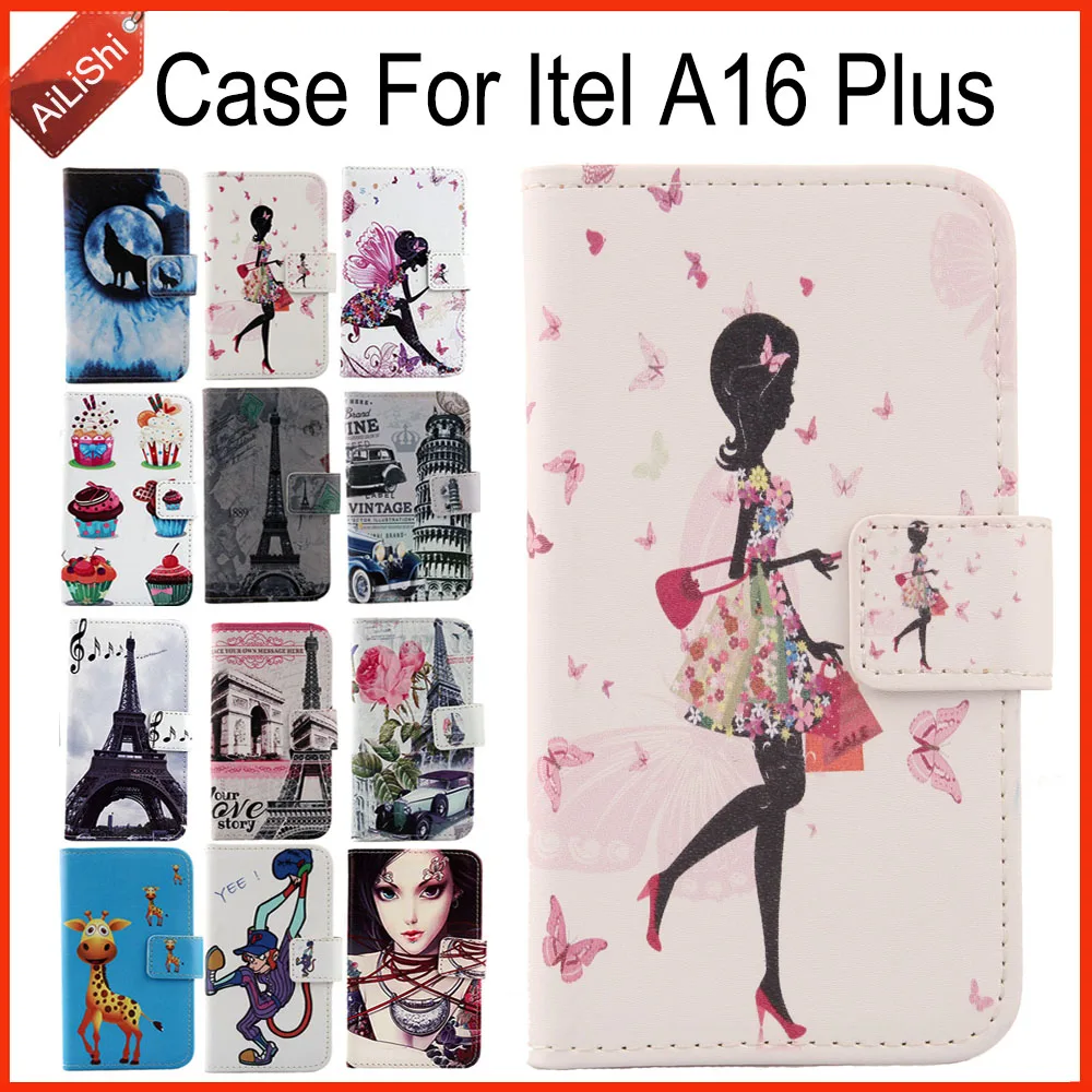 AiLiShi чехол для Itel A16 Plus роскошный Флип PU кожаный с рисунком эксклюзивный 100%
