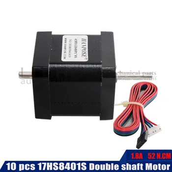 

4-lead 42 motor 52N.CM 10PCS 17HS8401S NEMA 17 Stepper motor double shaft motor for cnc NEMA 17 Stepper motor